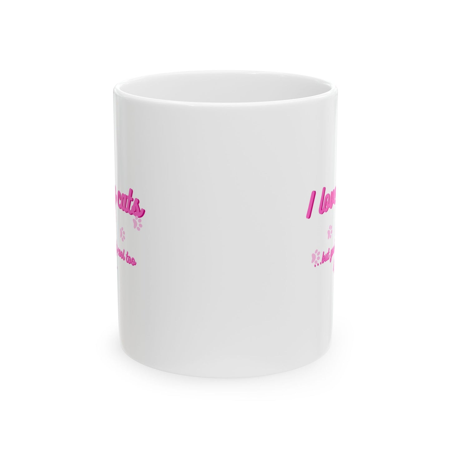 Cute Cat Lover Ceramic Mug, Gift for Cat Moms, Animal Lover Mug, Coffee Tea Cup, Pet Owner Present