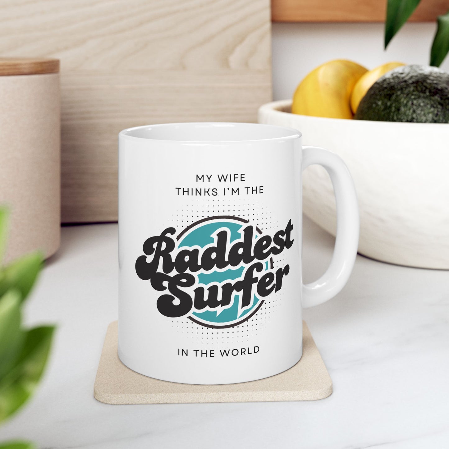 Mug - Raddest Surfer in the World Gift for Husband from Wife