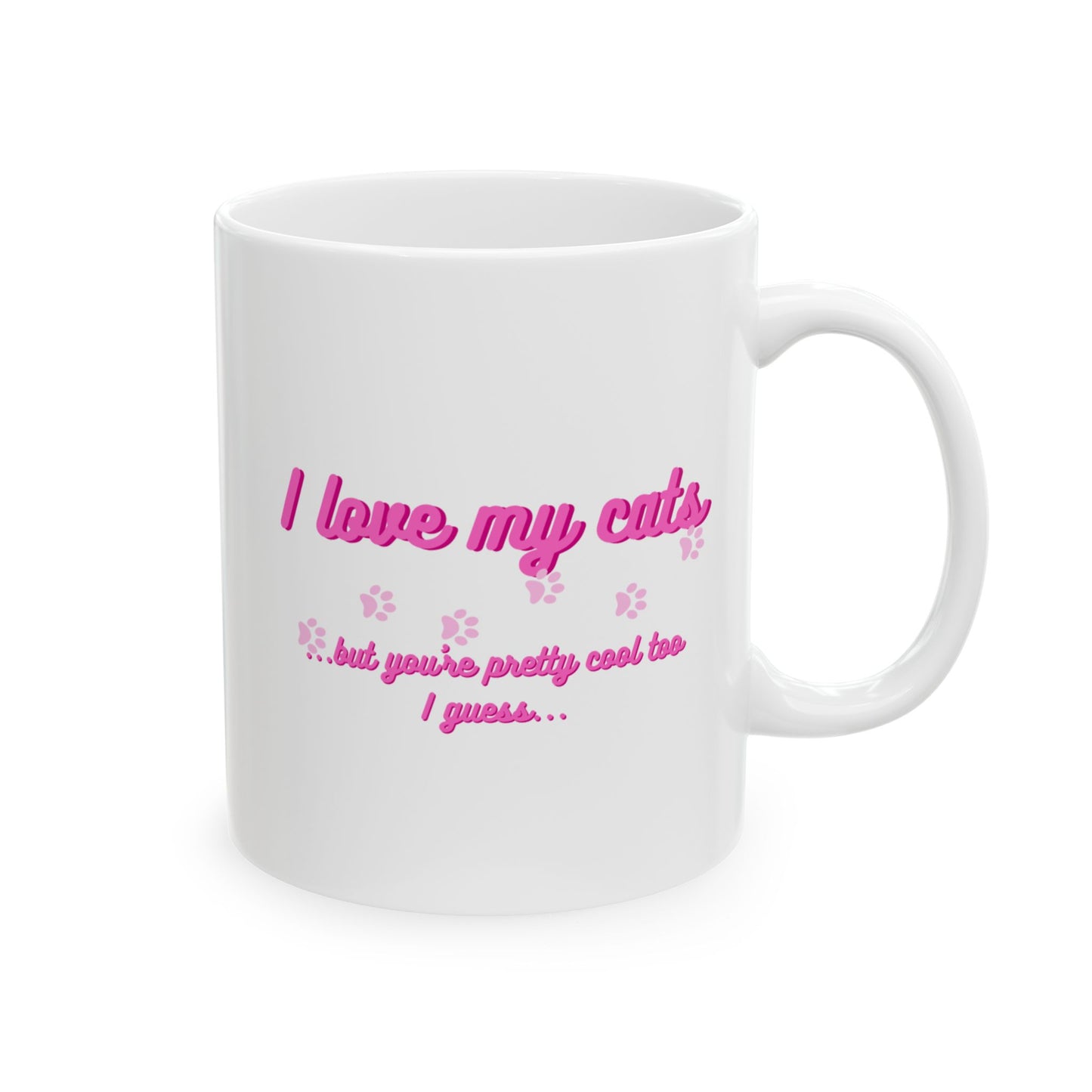 Cute Cat Lover Ceramic Mug, Gift for Cat Moms, Animal Lover Mug, Coffee Tea Cup, Pet Owner Present