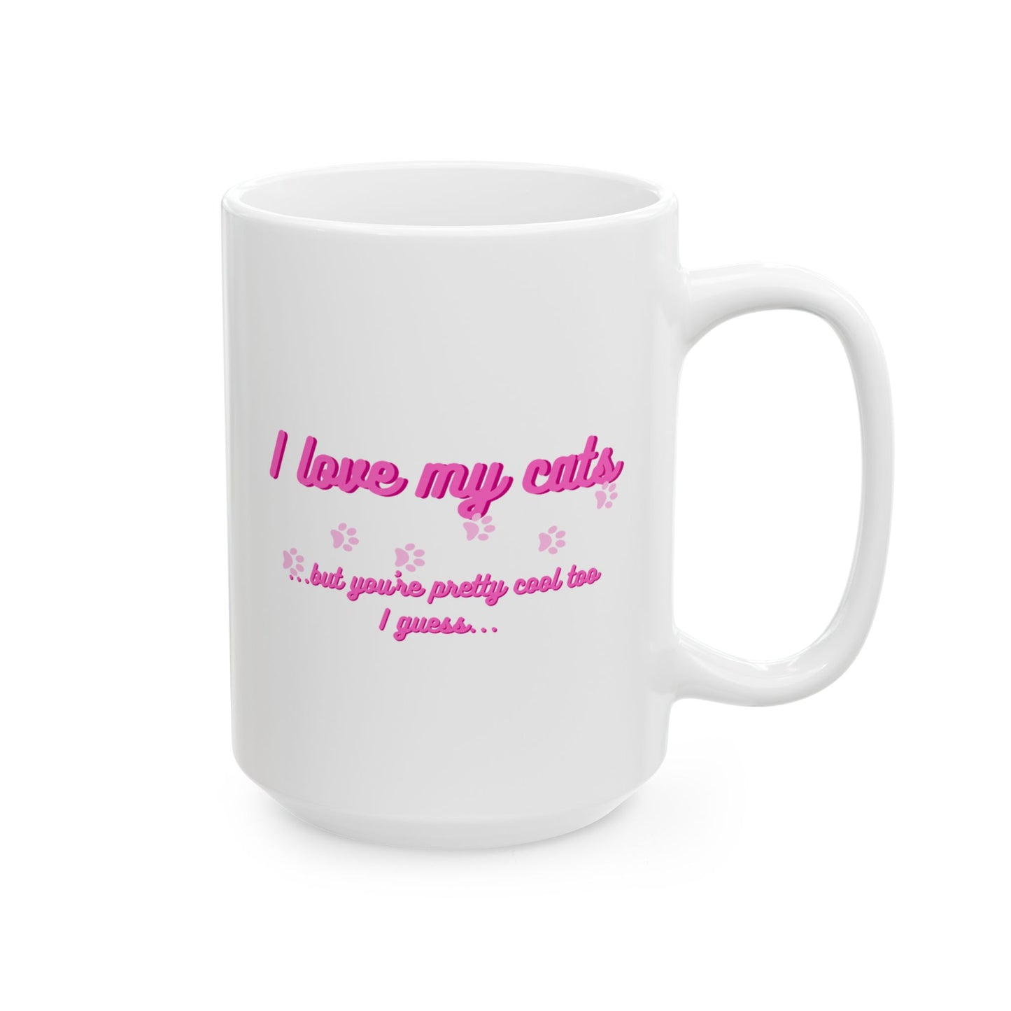 Cute Cat Lover Ceramic Mug, Gift for Cat Moms, Animal Lover Mug, Coffee Tea Cup, Pet Owner Present