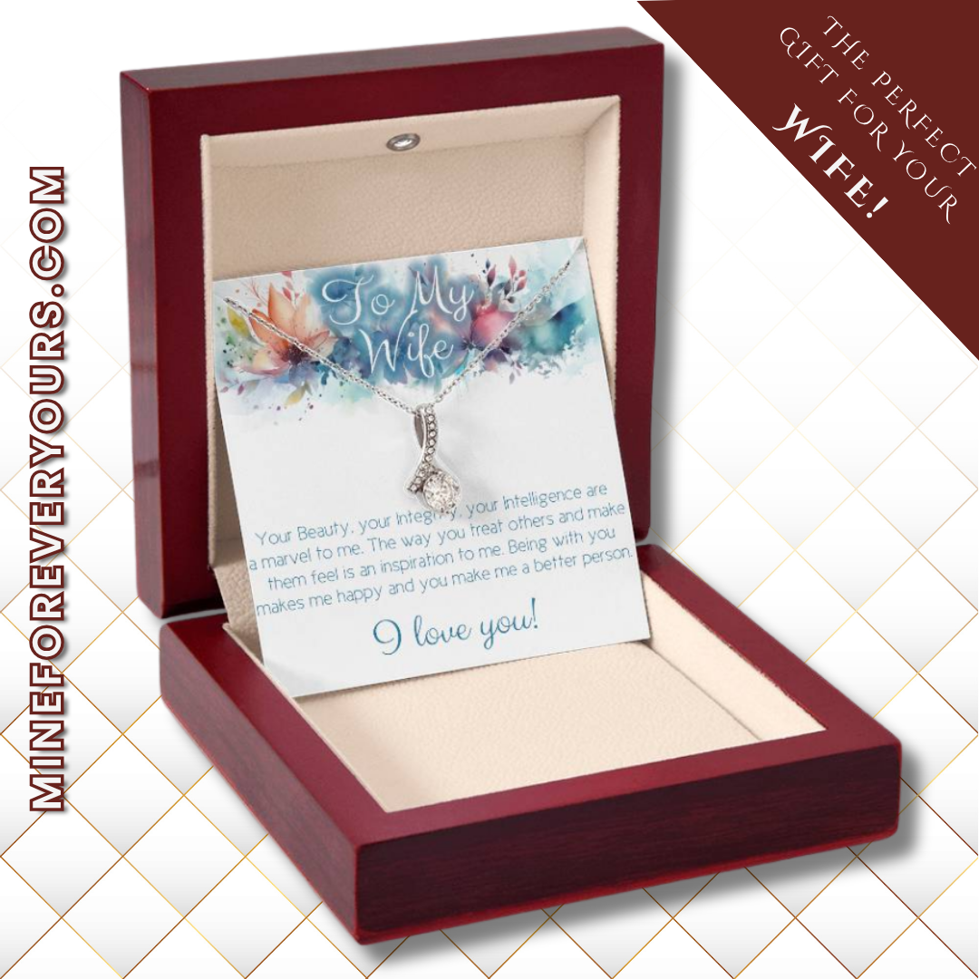 The perfect gift for Your Wife: Necklace with message card: Beauty, Integrity and Intelligence