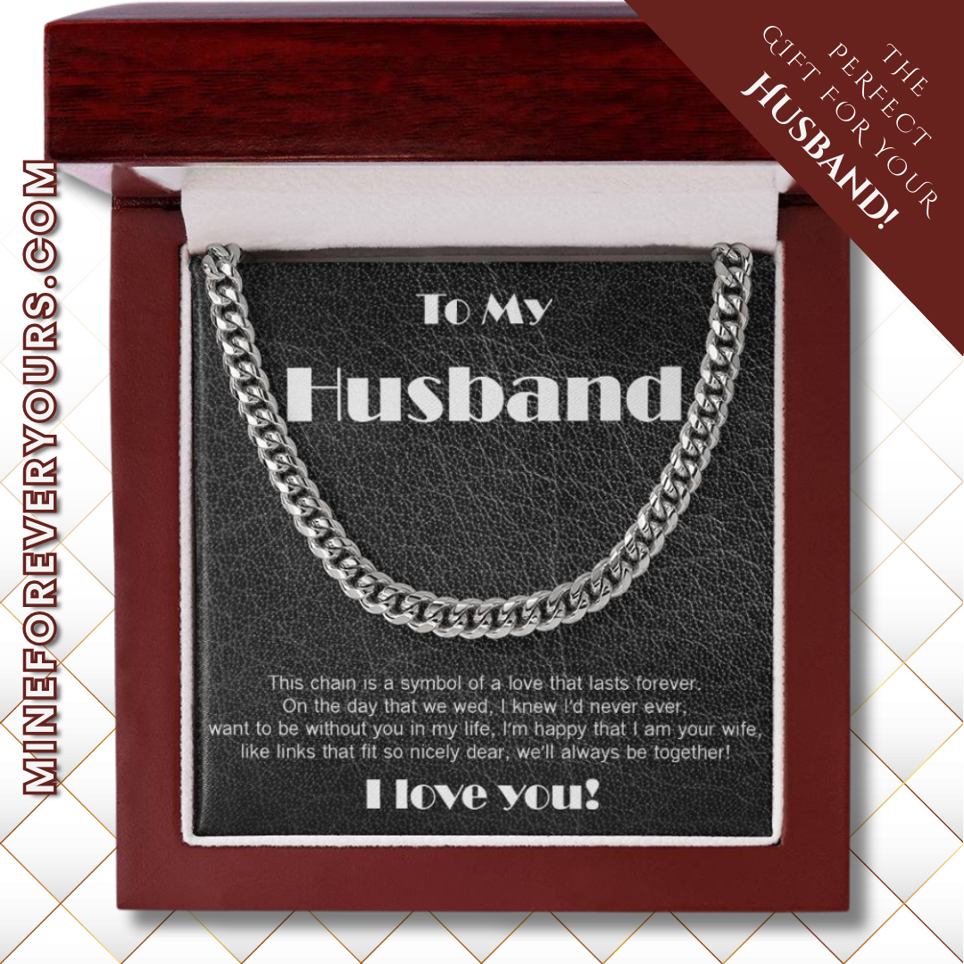 Amazing Cuban Link necklace: black leather theme and poem!
