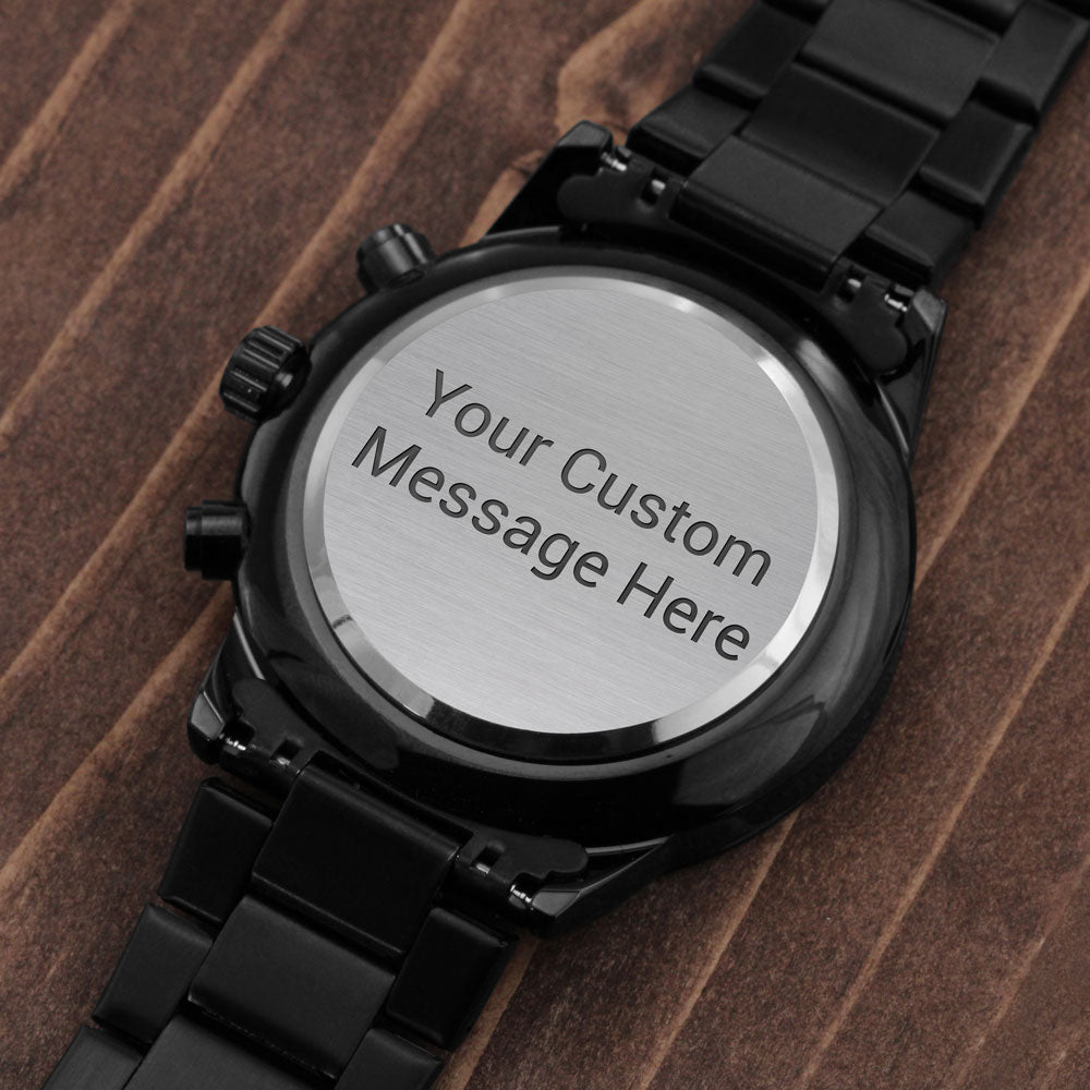 Personalized Chronograph Watch with Customizable engraving on case back