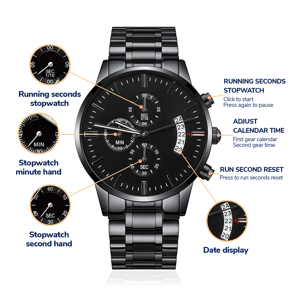 Personalized Chronograph Watch with Customizable engraving on case back