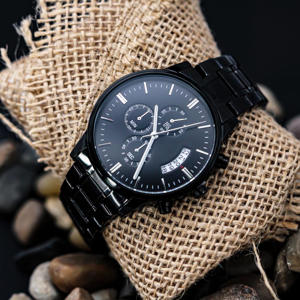 Personalized Chronograph Watch with Customizable engraving on case back