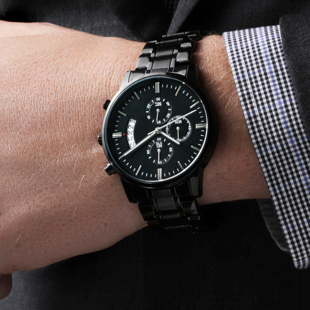 Personalized Chronograph Watch with Customizable engraving on case back