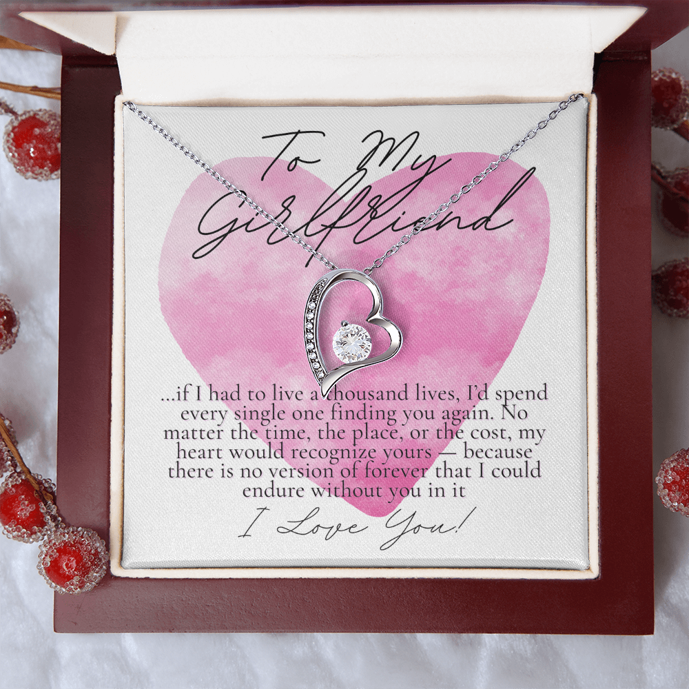 To My Girlfriend, if I had to live a thousand lives, watercolor heart design