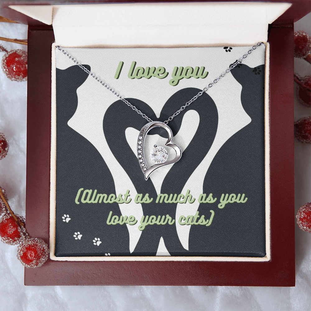 Cute Green Cat Lover Card | I Love My Cats Necklace for Pet Owners | Great Gift for Cat Lovers | Animal Lover Apparel