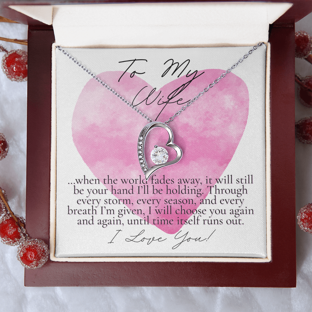 Romantic Gift for your Wife: Watercolor hearts When the world Fades Away (Forever Love variation)
