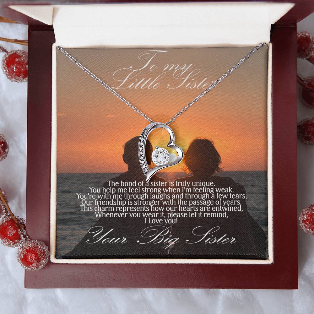 To Little Sister forever love necklace