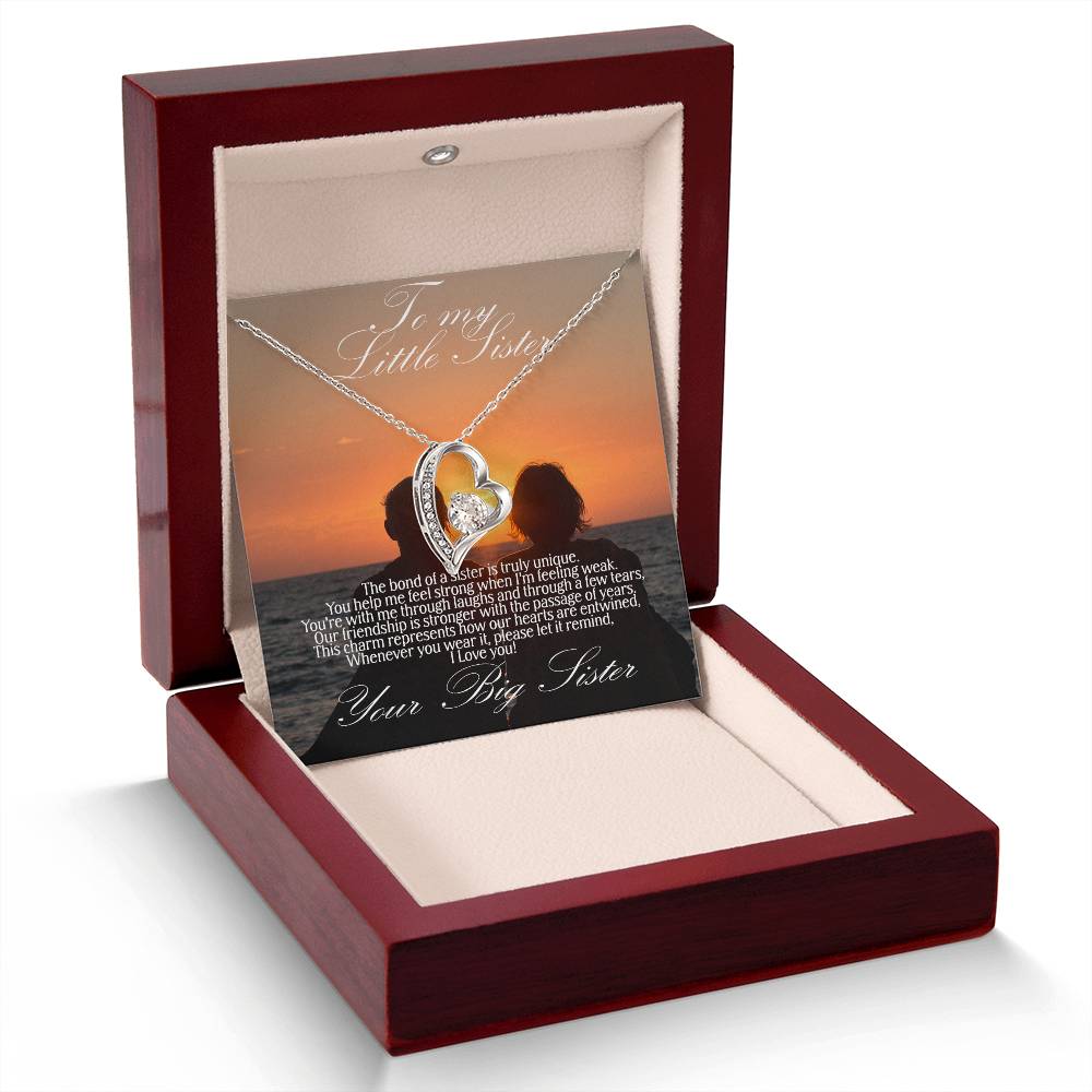 To Little Sister forever love necklace