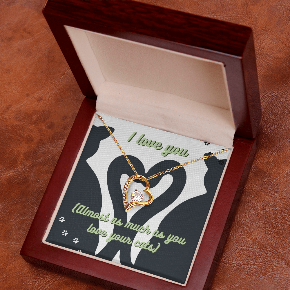 Cute Green Cat Lover Card | I Love My Cats Necklace for Pet Owners | Great Gift for Cat Lovers | Animal Lover Apparel
