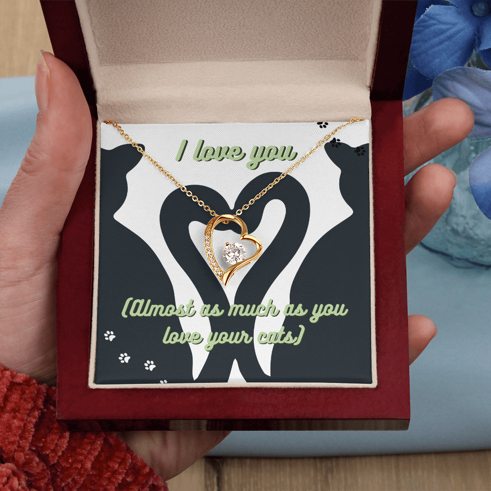 Cute Green Cat Lover Card | I Love My Cats Necklace for Pet Owners | Great Gift for Cat Lovers | Animal Lover Apparel
