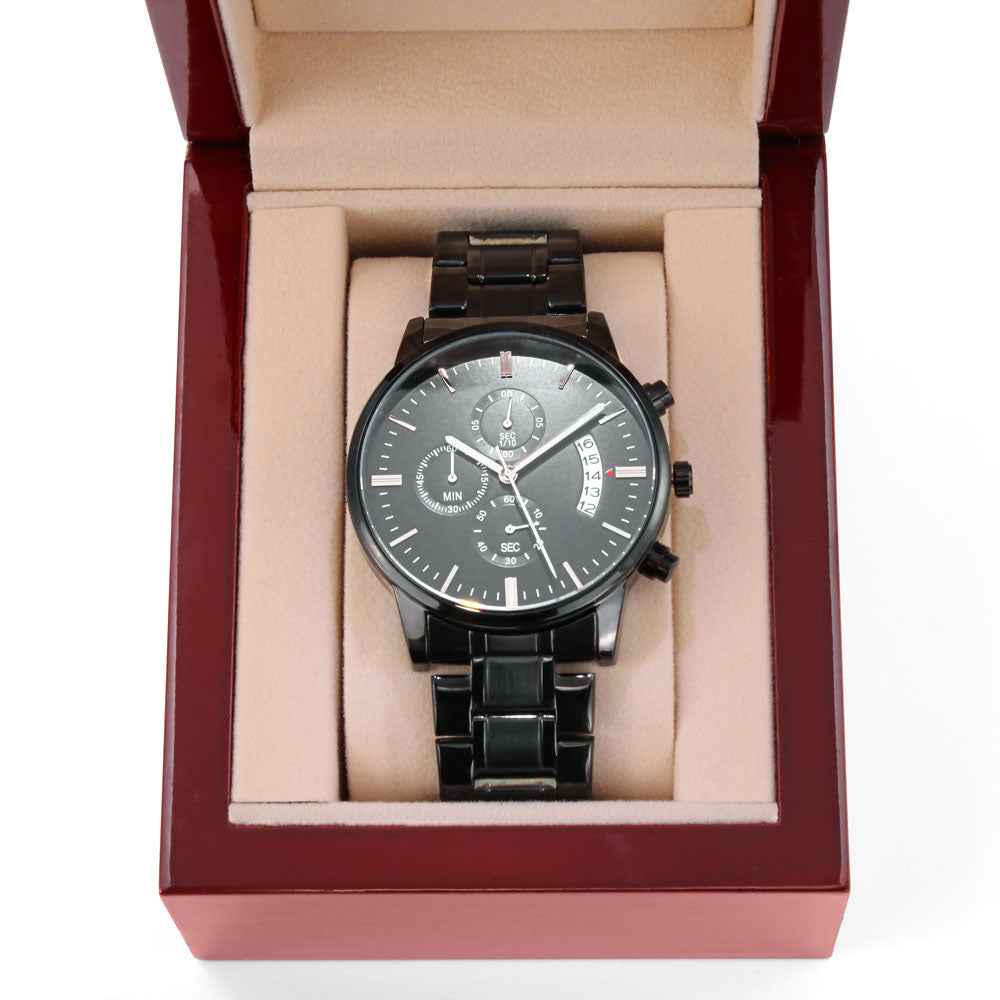 Personalized Chronograph Watch with Customizable engraving on case back