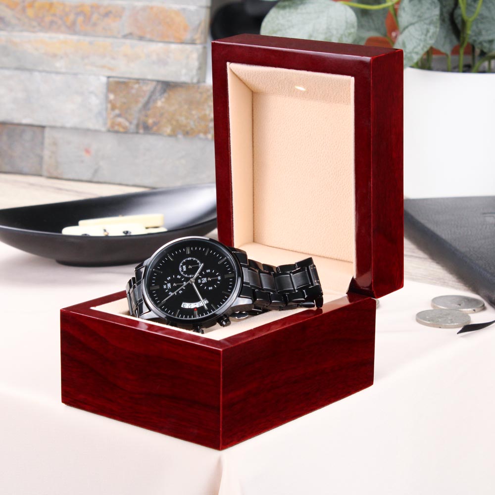 Personalized Chronograph Watch with Customizable engraving on case back
