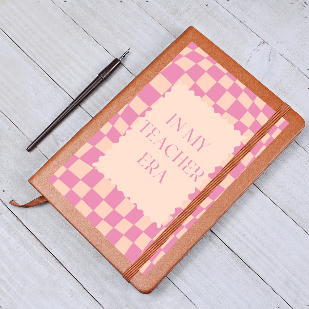 In my Teacher Era Pink and Tangerine retro Journal for Teacher Back to School classroom decor