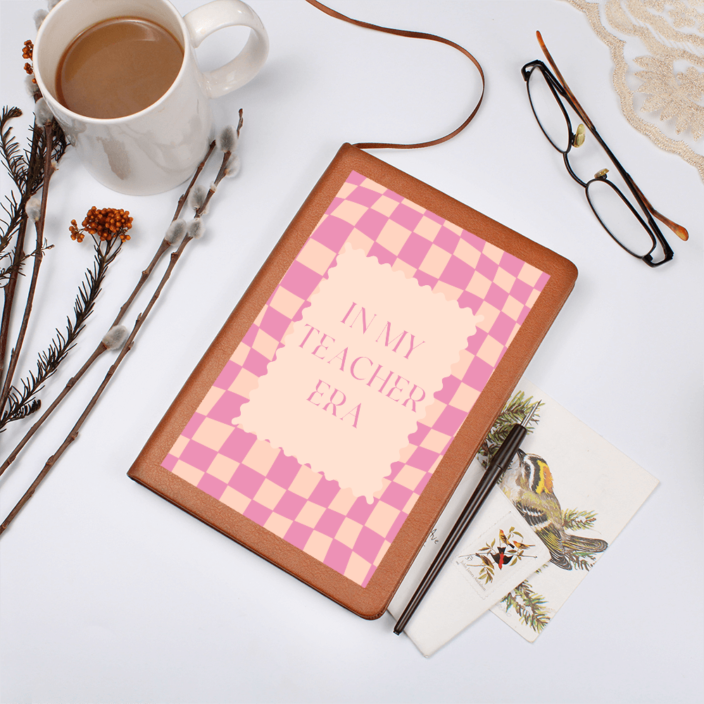 In my Teacher Era Pink and Tangerine retro Journal for Teacher Back to School classroom decor