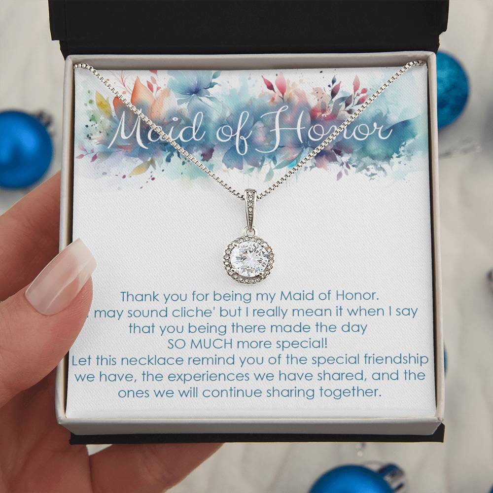 Maid of honor thank you gift for wedding in the past eternal hope necklace