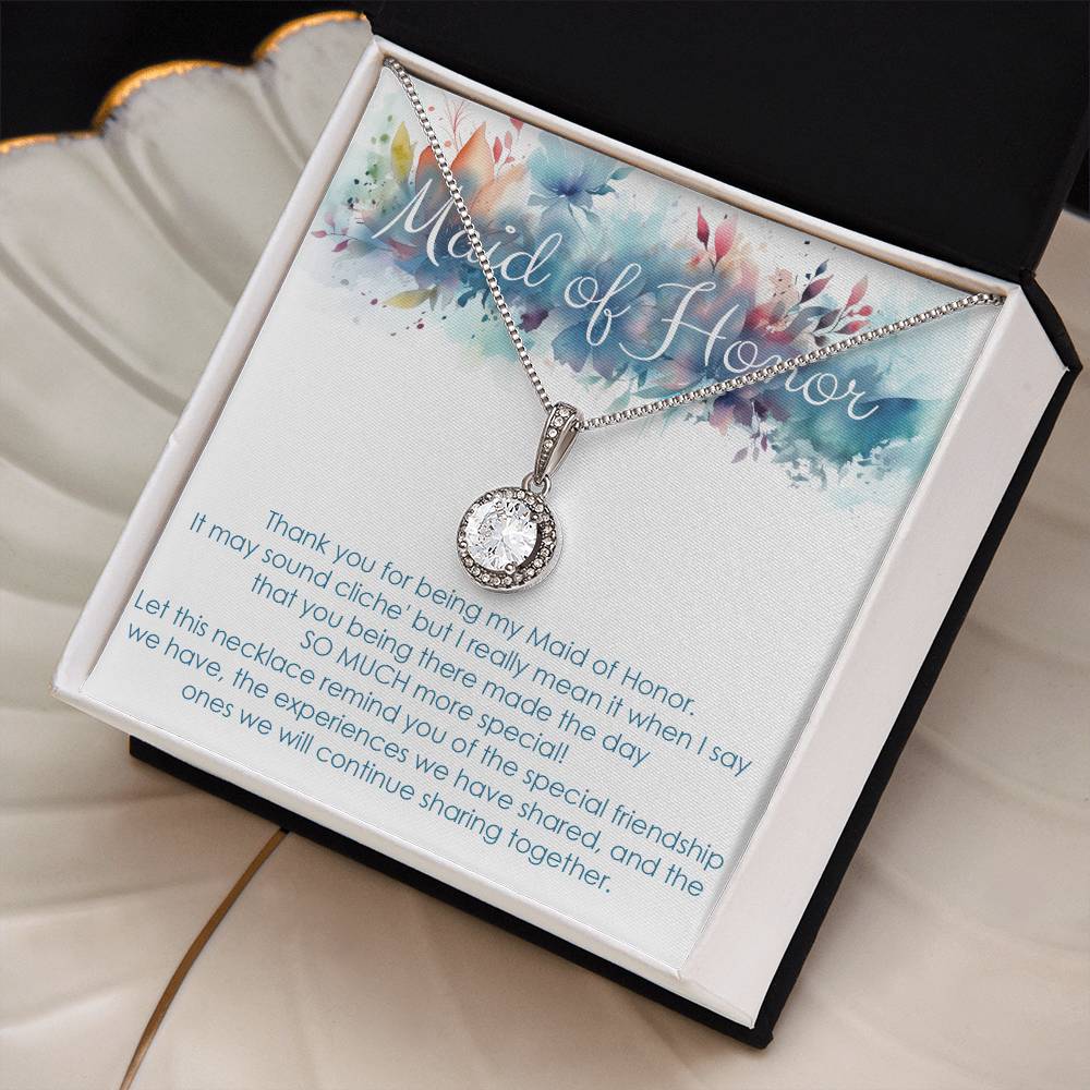 Maid of honor thank you gift for wedding in the past eternal hope necklace