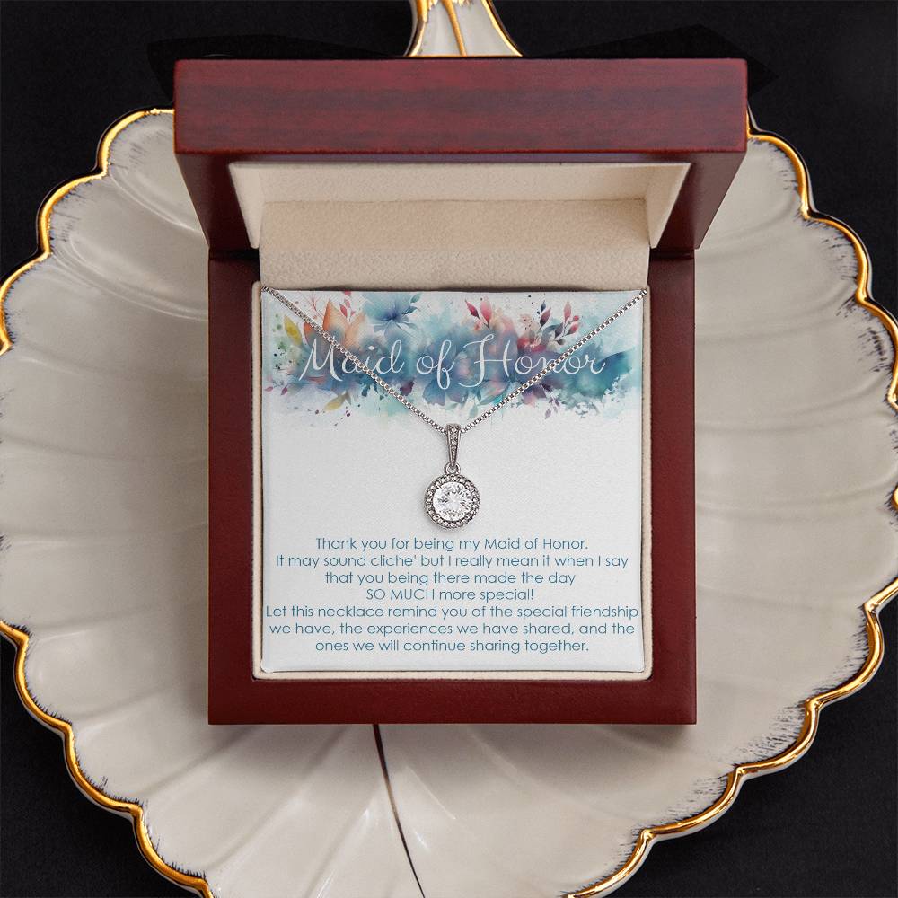 Maid of honor thank you gift for wedding in the past eternal hope necklace