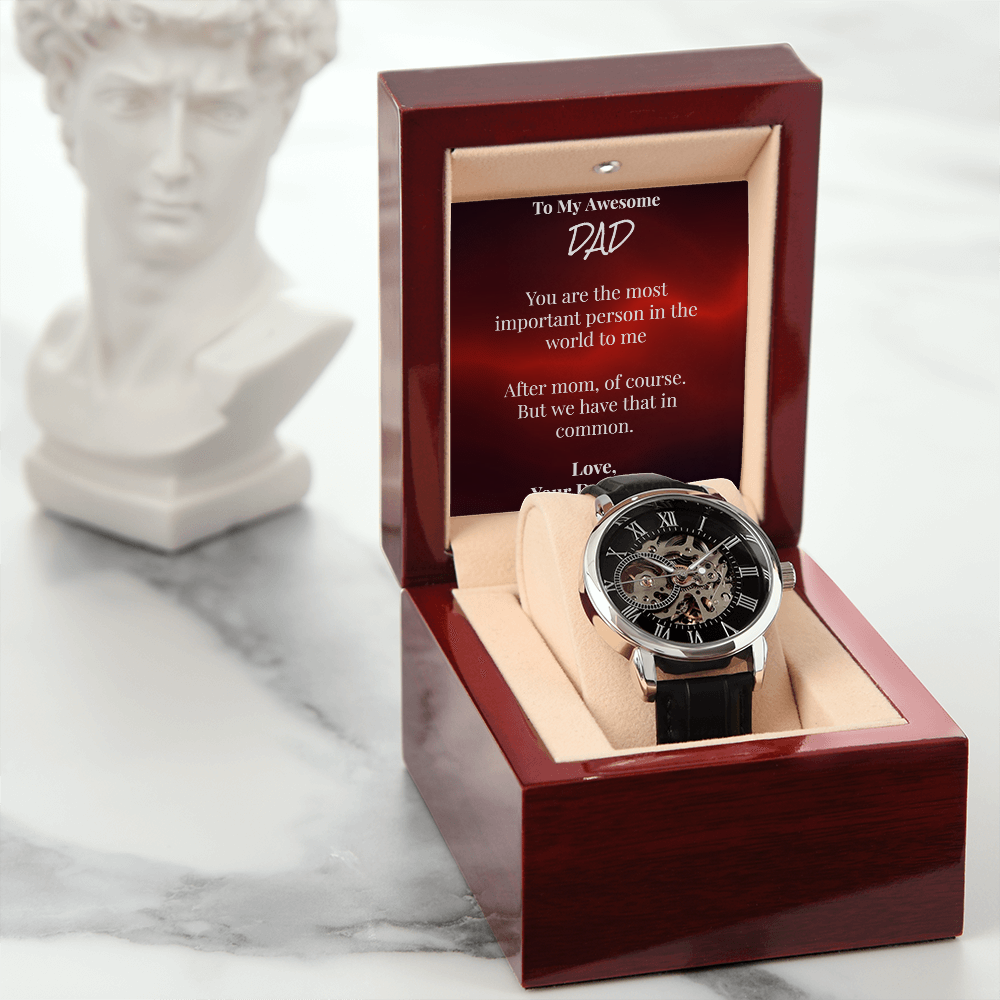 Skeleton Watch for Dad with Sarcastic Card from Daughter
