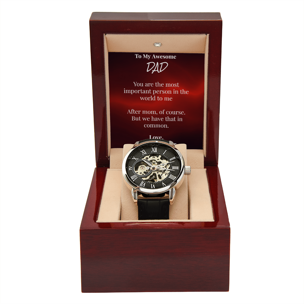 Skeleton Watch for Dad with Sarcastic Card from Daughter