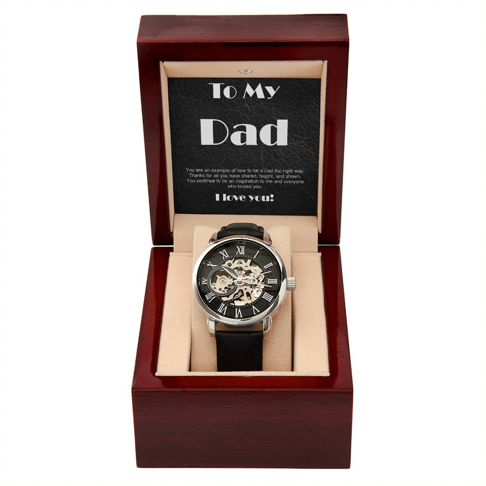 Skeleton watch with Meaningful Card: Dad the right way