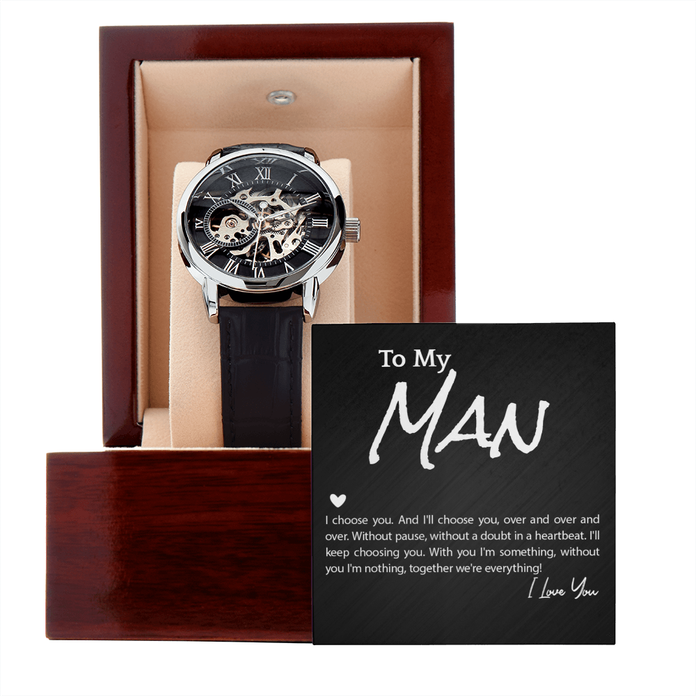 To My Man Skeleton Watch