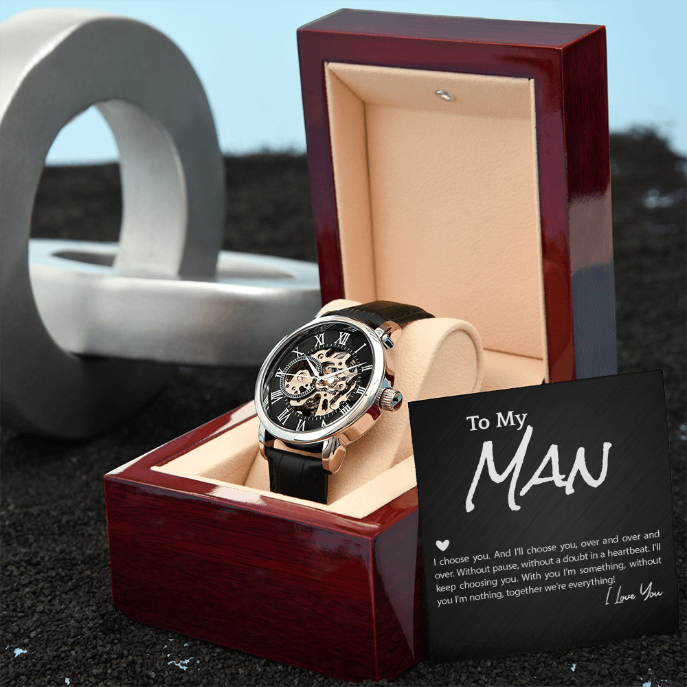 To My Man Skeleton Watch
