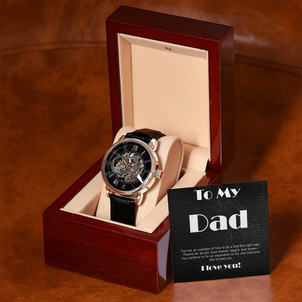 Skeleton watch with Meaningful Card: Dad the right way