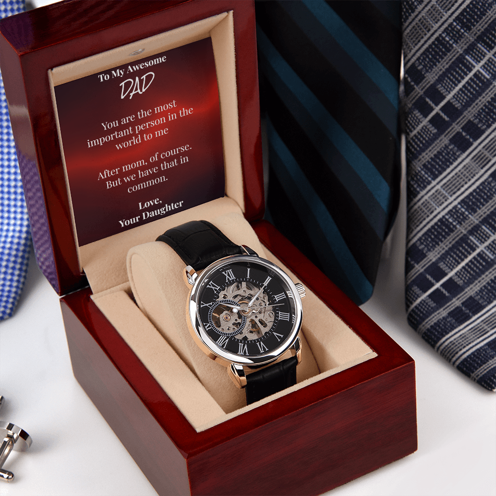 Skeleton Watch for Dad with Sarcastic Card from Daughter