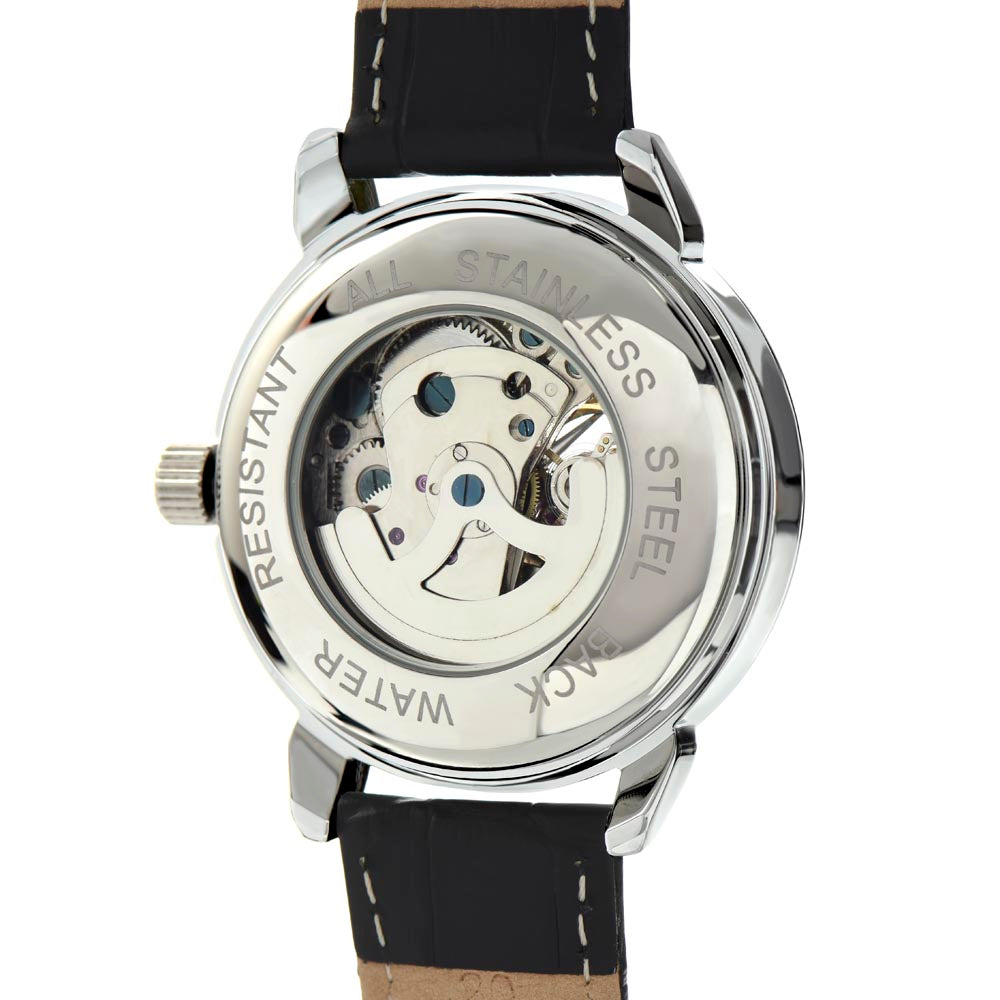 Skeleton watch with Meaningful Card: Dad the right way