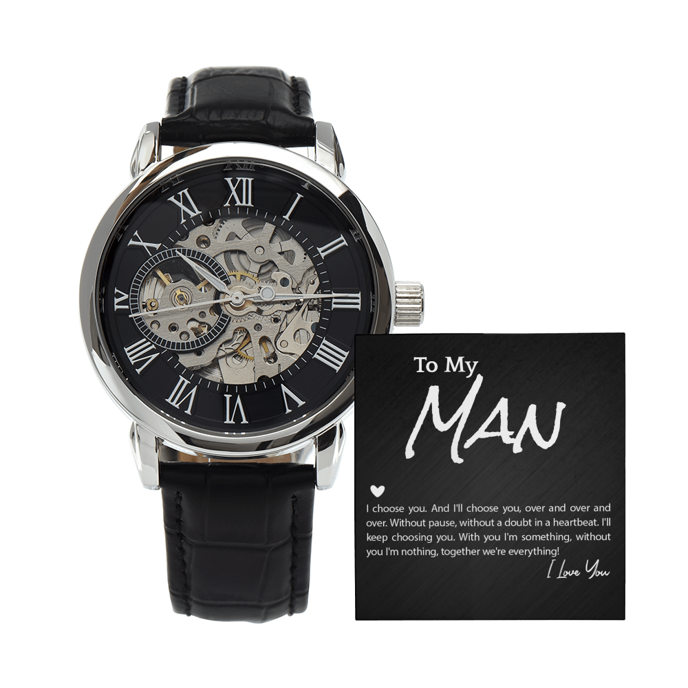 To My Man Skeleton Watch