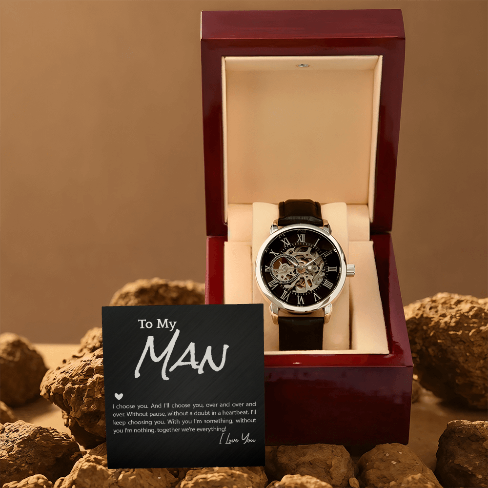 To My Man Skeleton Watch