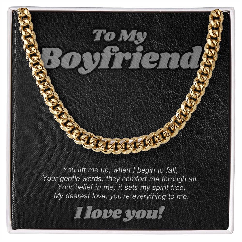 Cubin link necklace for boyfriend with sweet poem!