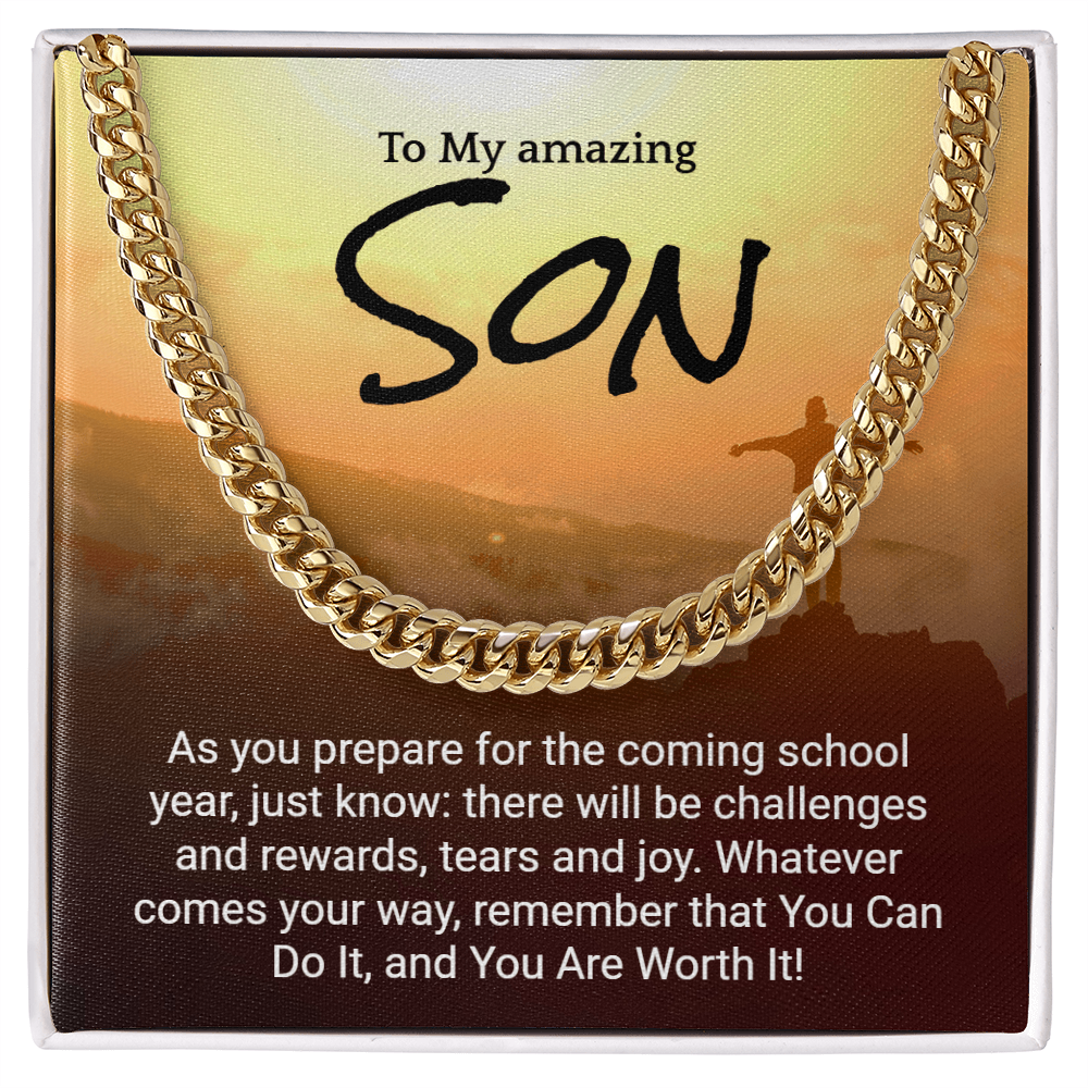 Inspirational Back to school Necklace for Sons