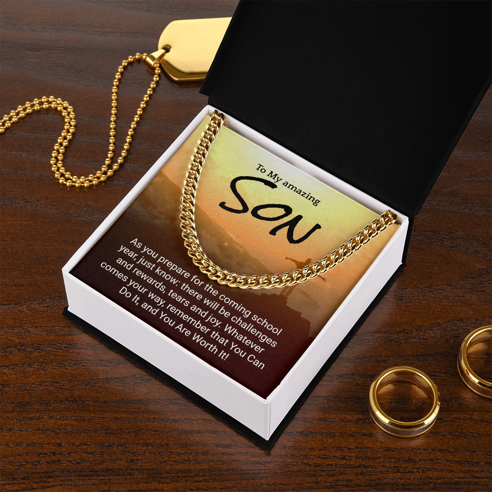 Inspirational Back to school Necklace for Sons