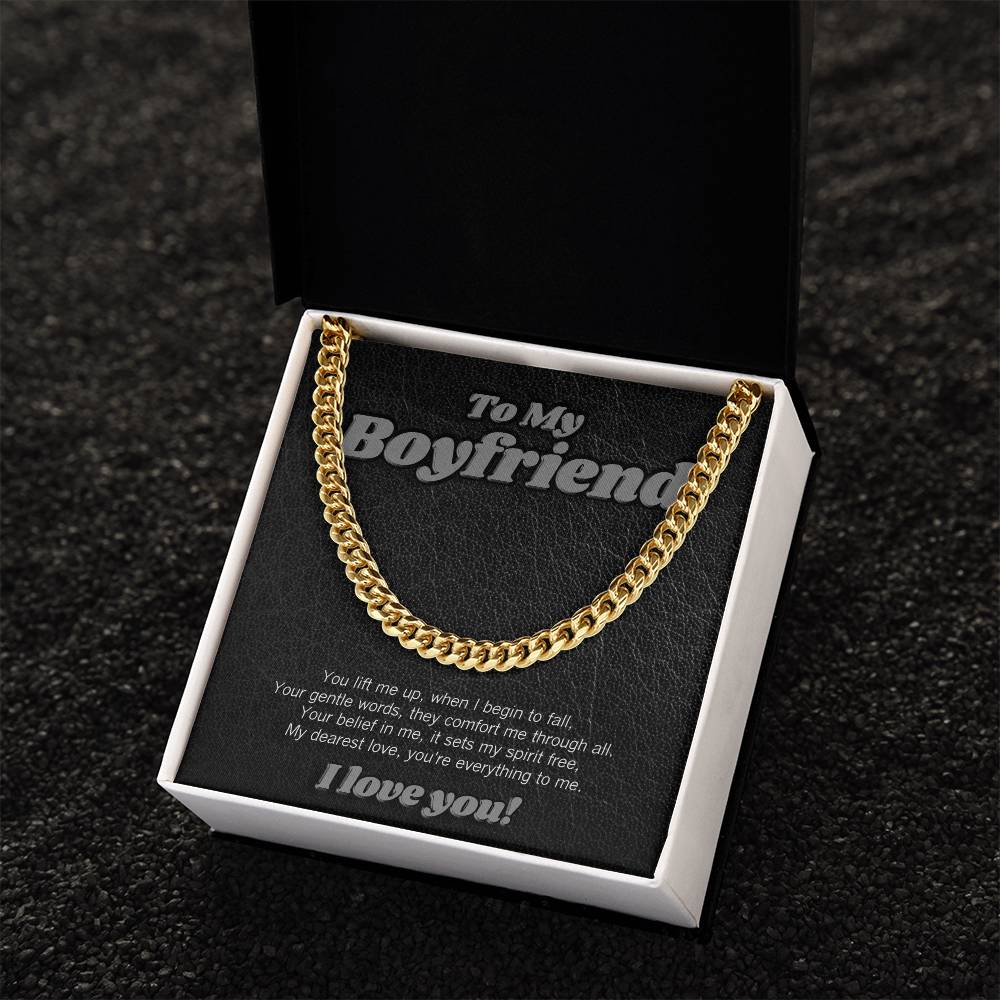 Cubin link necklace for boyfriend with sweet poem!