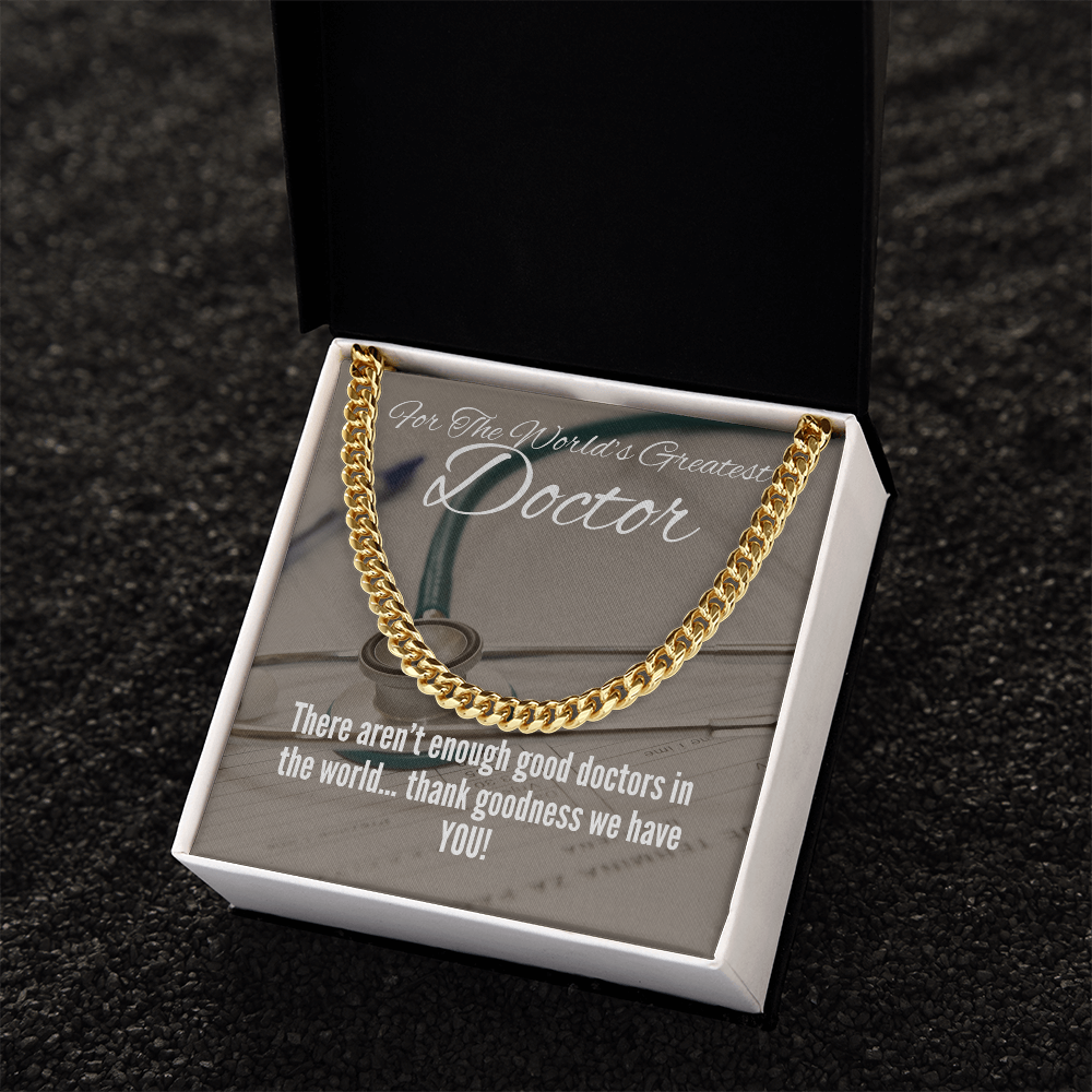 World's Greatest Doctor Cuban Link necklace