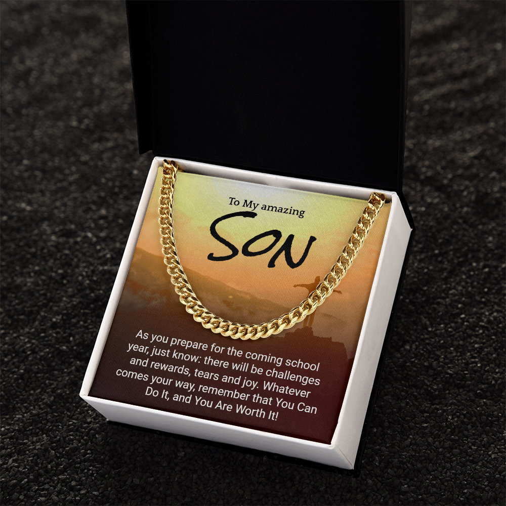 Inspirational Back to school Necklace for Sons