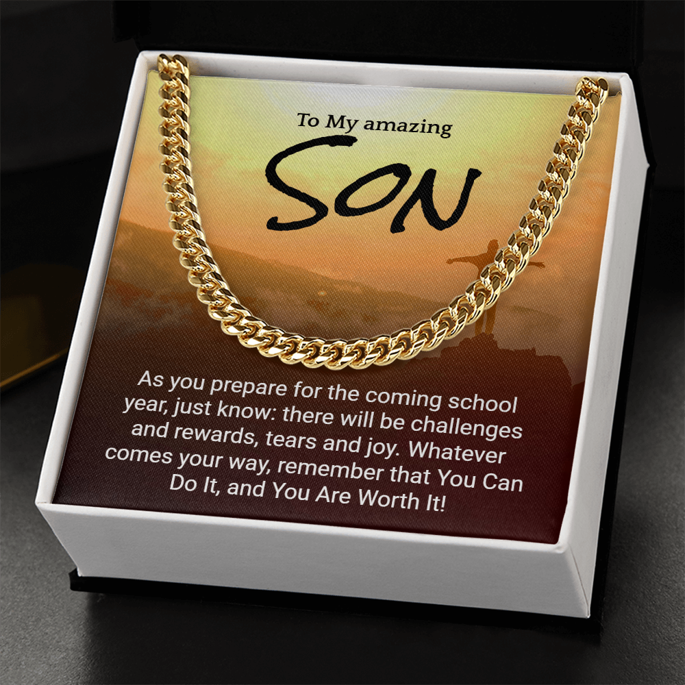 Inspirational Back to school Necklace for Sons