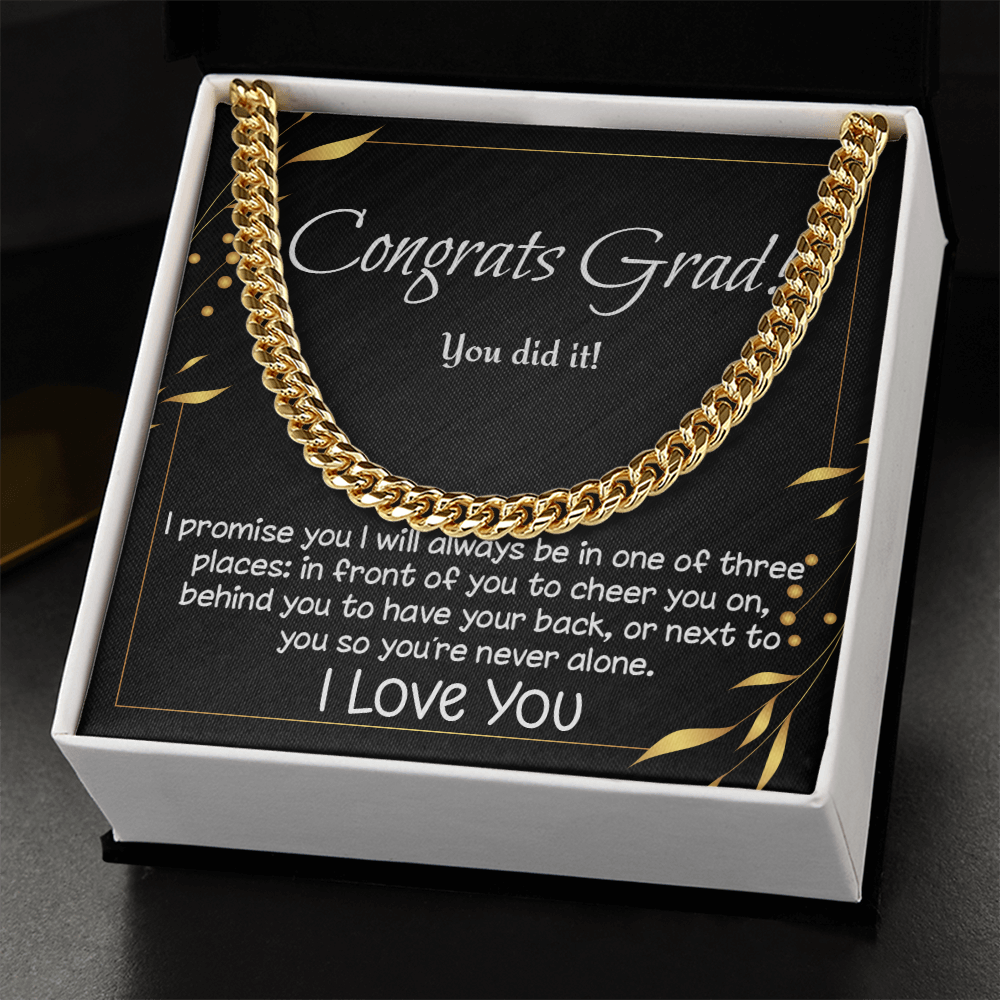 Congrats Grad! Cuban Link necklace for high school, college, etc. graduate