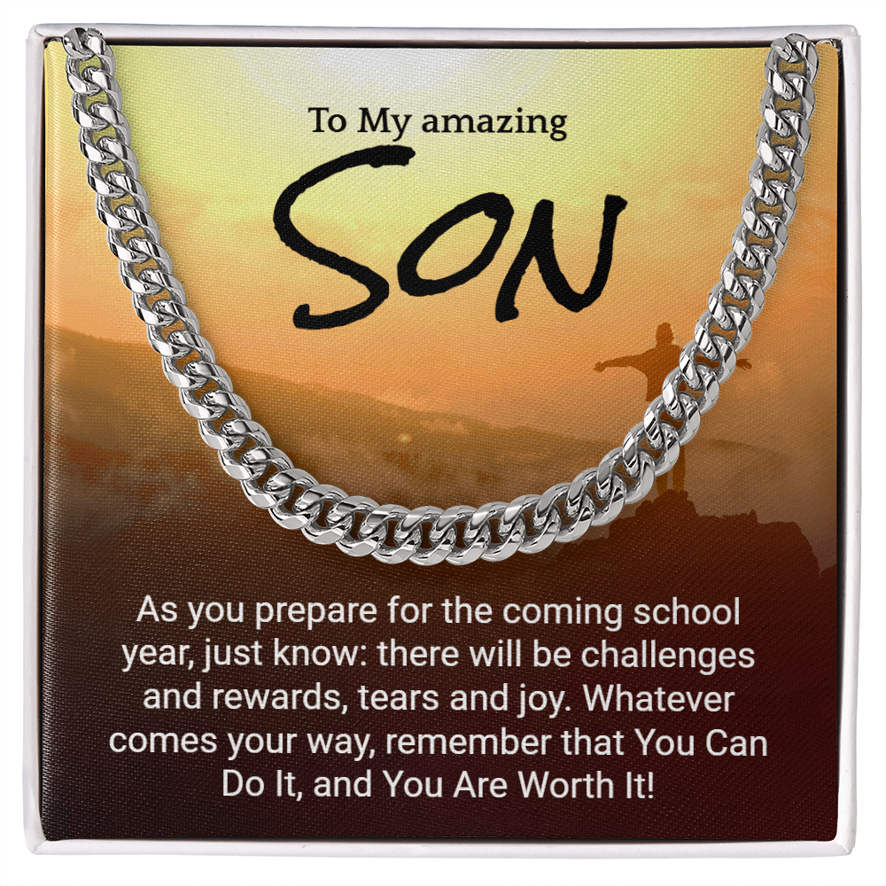 Inspirational Back to school Necklace for Sons