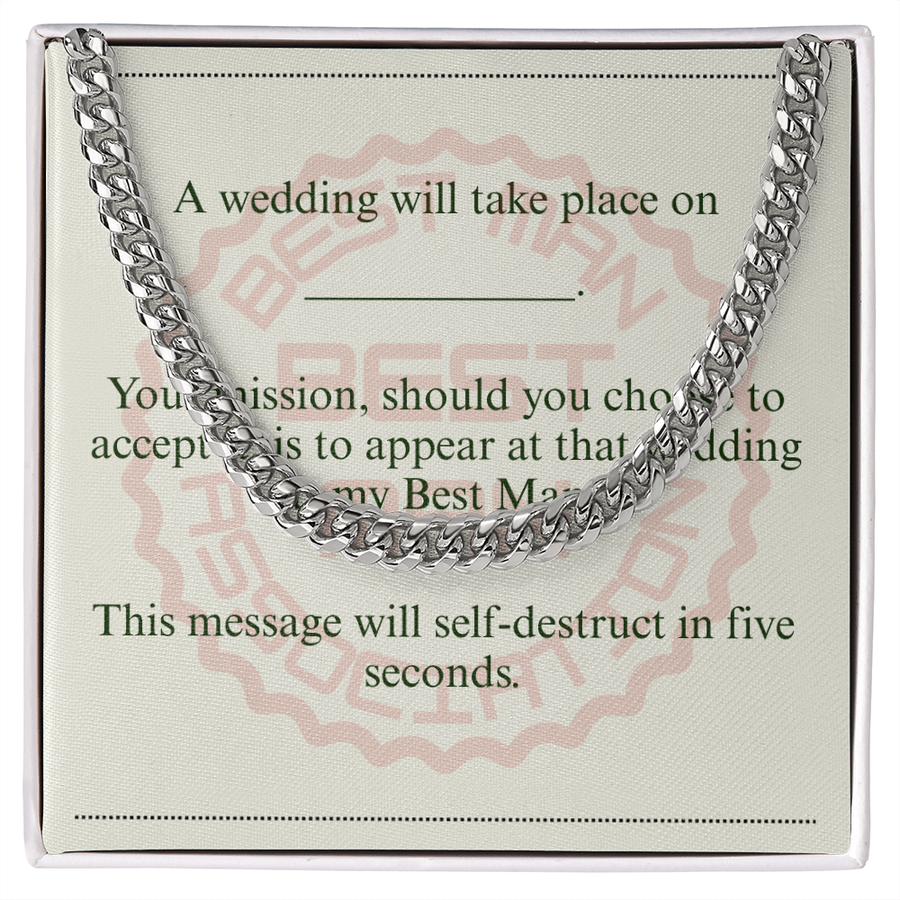 Best Man gift spy themed card Chain