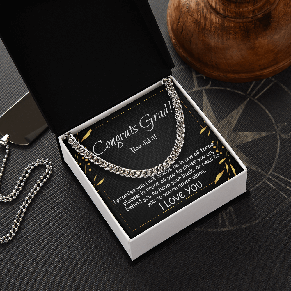 Congrats Grad! Cuban Link necklace for high school, college, etc. graduate