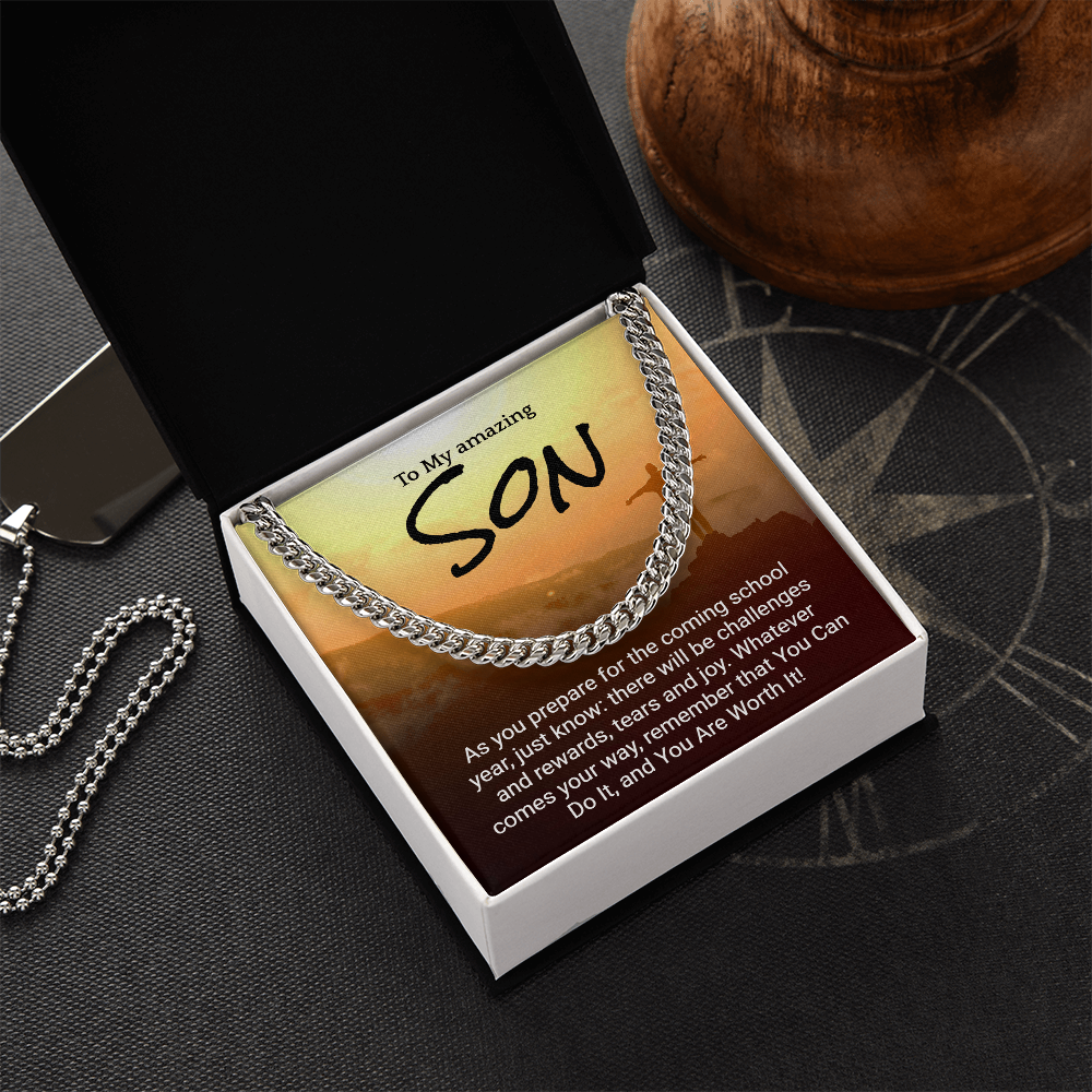 Inspirational Back to school Necklace for Sons