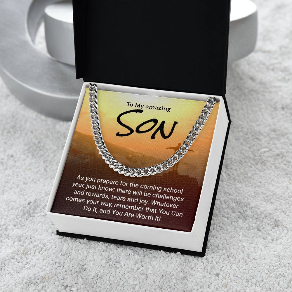 Inspirational Back to school Necklace for Sons