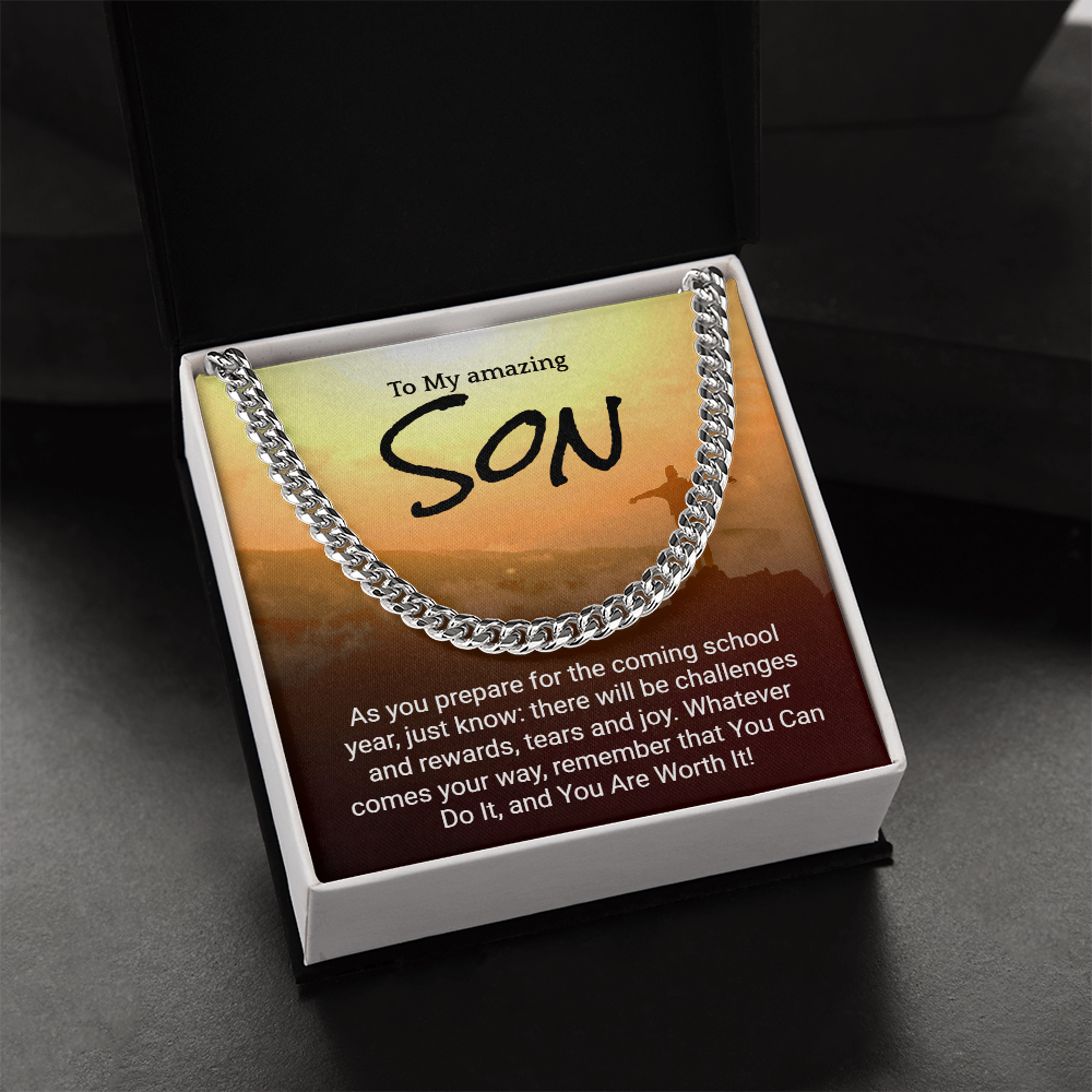 Inspirational Back to school Necklace for Sons