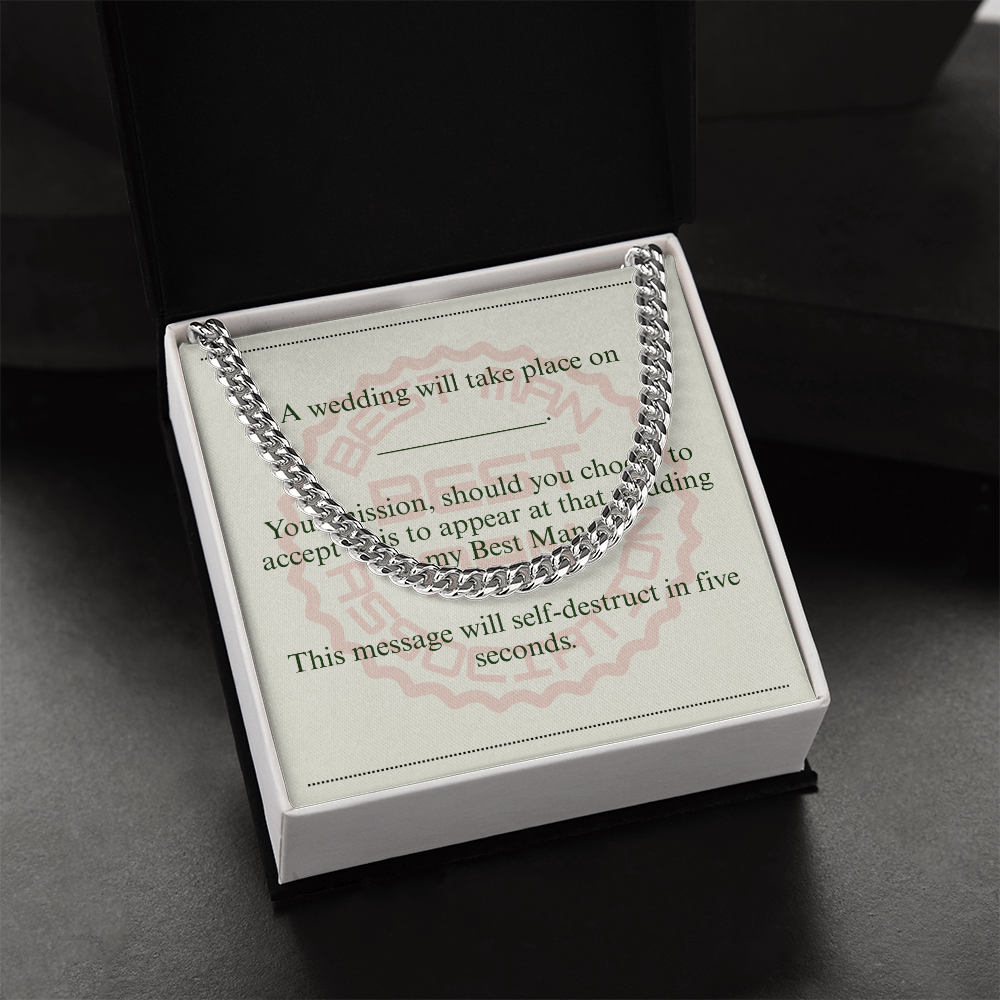 Best Man gift spy themed card Chain