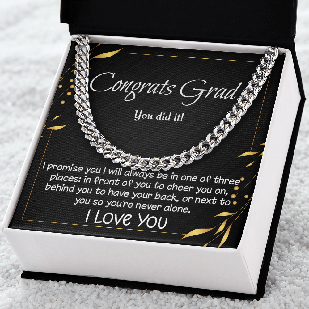 Congrats Grad! Cuban Link necklace for high school, college, etc. graduate